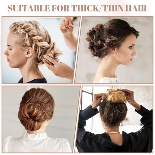 Miniatura 5 de Kit de 200 horquillas para el cabello, horquillas y horquillas en forma de U, regalos para mujeres y niñas con caja de almacenamiento, peinados