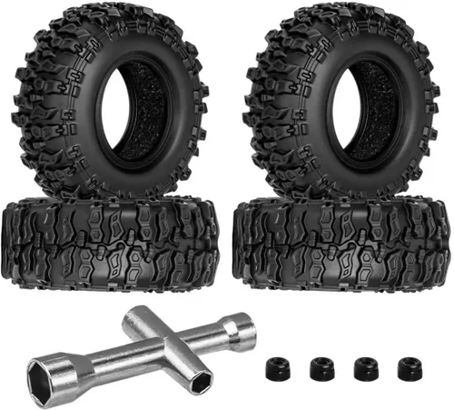 Neumáticos RC de 0.7 "1.260 * 0.512 in para 1/30 Axial SCX30 RC Crawler Wheels Actualizaciones Piezas