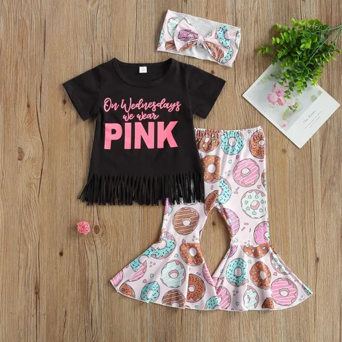 Miniatura 2 de Conjunto de 2 piezas de ropa de invierno para recién nacido, de manga larga, de encaje, con abertura en los pantalones vaqueros