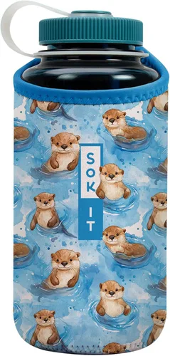 Miniatura 189 de Sok It BotlSok Funda para botella de agua con cubierta de neopreno aislante (Floral abstracto, se ajusta a CamelBak o Nalgene de 12 onzas)