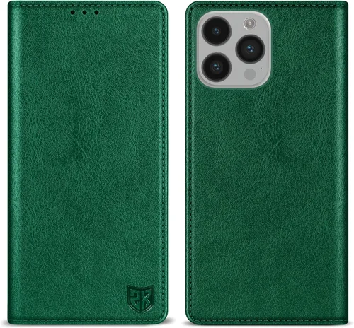 Miniatura 30 de ZZXX Funda tipo cartera para iPhone 14 con bloqueo RFID, soporte de ranura para tarjetas, funda protectora de cuero magnético fuerte plegable