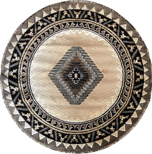 Miniatura 15 de Kingdom South West - Alfombra ovalada de nativos americanos, diseño bereber beige, D143 (3 pies x 4 pies 7 pulgadas, ovalada)