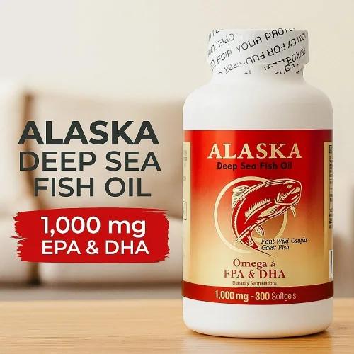 Miniatura 2 de Aceite de pescado Omega 3 de Alaska Deep Sea 1000mg Suplementos de aceite de pescado Omega 3 con EPA y DHA capturado en la naturaleza