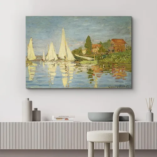 Miniatura 129 de wall26 Prado con álamos por Claude Monet - Arte moderno impresionista, arte en lienzo para el hogar, 12 x 18 pulgadas