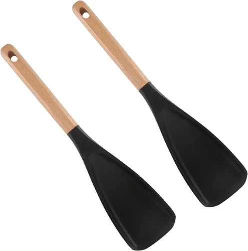 Paquete de 2 cucharas de cedro y ceniza, espátula multifunción, cucharas planas antiadherentes, resistentes al calor para mezclar, agitar, recoger,