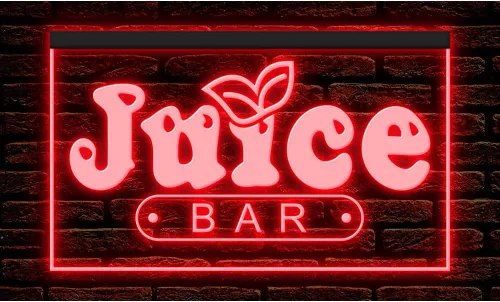 Miniatura 4 de 110034 OPEN Juice Bar Cafe Apple Orange Fruit Shop Display LED Letrero de neón con luz LED (12 x 8 pulgadas, morado)