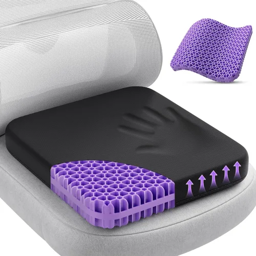 Cojín de asiento de gel TushGuard para sentarse por mucho tiempo, diseño patentado agrandado y engrosado, refrescante y transpirable para silla de