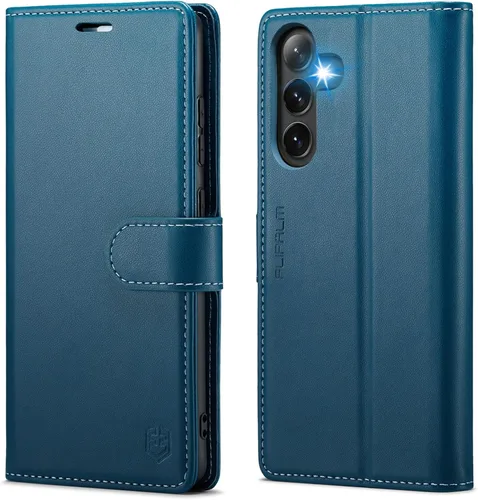 Miniatura 12 de FLIPALM Funda con cartera para Samsung Galaxy S25 FE, soporte para tarjeta de crédito con bloqueo RFID, cubierta protectora a prueba de golpes