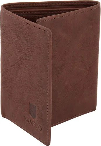 Miniatura 9 de KRAFTIQ AUSTIN - Cartera triple de cuero marrón curtido vegetal Marrón Vintage
