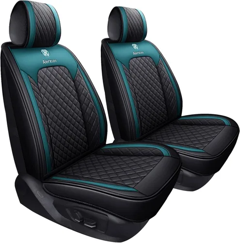 Miniatura 18 de 2 fundas de piel para asientos delanteros de automóvil, impermeables, acolchadas, ajuste universal