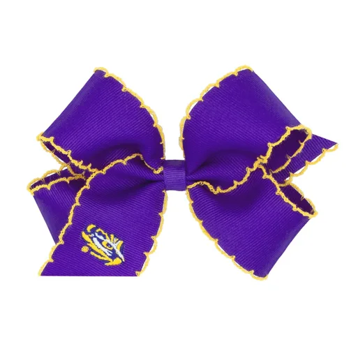 Miniatura 25 de Divine Creations - Lazo para el pelo con estampado de logotipo para el día del juego para niñas con temática universitaria por Wee Ones en un clip