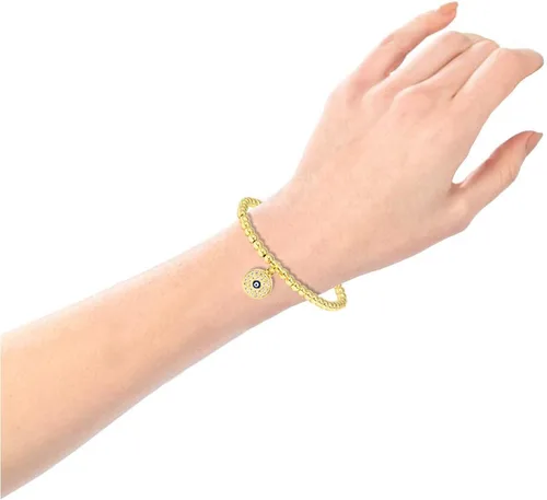 Miniatura 6 de by you Pulseras elásticas elásticas elásticas de acero inoxidable para mujeres y adolescentes con diseño de moda con diamantes de imitación de oro