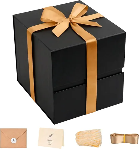 Miniatura 37 de LIFELUM Square Gift Box with Magnetic Lid, Card, Sticker, Ribbon, Shredded Paper Filler for Business, Wedding, Birthdays