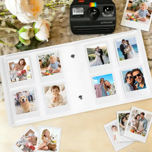 Miniatura 2 de Álbum de fotos de 256 bolsillos para cámara Polaroid Go Everything Box y película instantánea, álbum de fotos Polaroid Go (blanco)