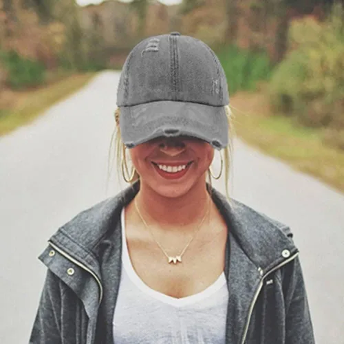 Miniatura 7 de Gorra de béisbol para mujer, diseño de cola de caballo, ajustable, ajustable, para cola de caballo