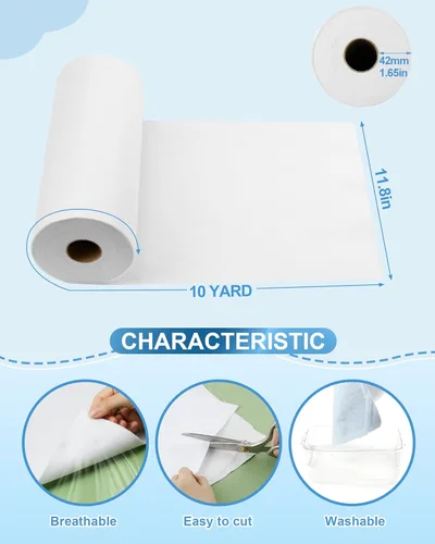 Miniatura 2 de PLANTIONAL Forro polar fusible planchado: 11.8 pulgadas x 10 yardas de peso medio loft unilateral para planchar en vellón fusible blanco