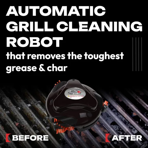 Miniatura 3 de Grillbot Robot automático de limpieza de parrilla con cepillos de nailon, limpiador de parrilla de barbacoa, cepillo de parrilla, raspador de Rojo