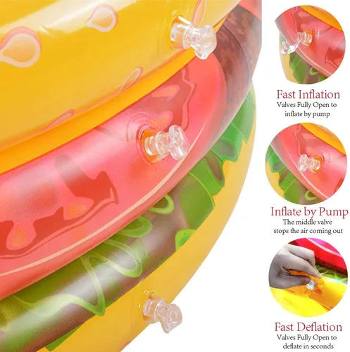 Miniatura 6 de Piscina para niños, hamburguesa de sandía, piscina inflable de helado, piscina de agua en verano, piscina de 45 pulgadas
