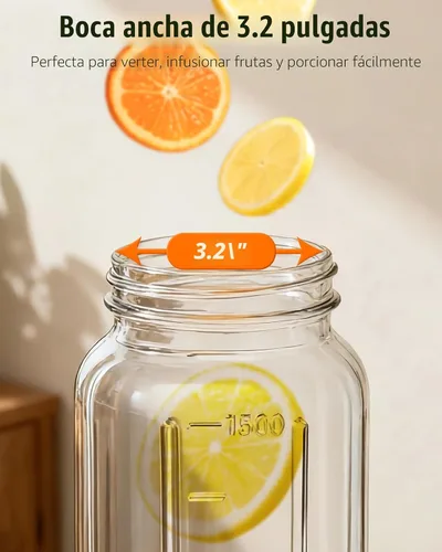 Miniatura 6 de Jarra Mason Jar de 64 onzas – Jarra de vidrio hermética y a prueba de fugas con tapa, perfecta para té helado, té solar, cerveza fría, leche
