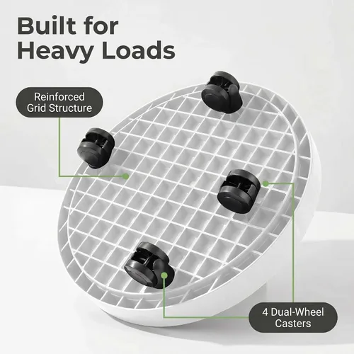 Miniatura 5 de Carrito para Macetas de 9.8 Pulgadas con Platillo Rodante con Ruedas, Soporte con Ruedas de Servicio Pesado para Plantas en Maceta, Bandeja Base