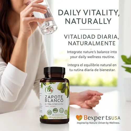 Miniatura 4 de Zapote Blanco (Blanco) 90 cápsulas (1500 mg por porción), reforzado con ajo, bayas de espino, perejil y ginkgo biloba, fórmula herbaria extra