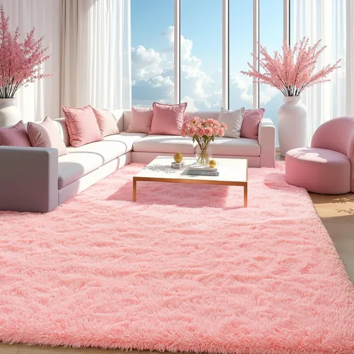 Miniatura 56 de Zentavio Alfombras de área para sala de estar, alfombras grises para dormitorio, alfombra de 4 x 6, alfombra mullida, peluda y suave, shag estética