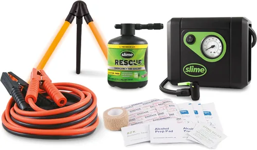 Miniatura 3 de Slime 50160 Kit de emergencia en carretera con reparación de neumáticos planos y cables de refuerzo para camiones/SUV, vehículos pesados