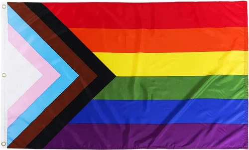 Miniatura 12 de TOPFLAGS Bandera del orgullo al aire libre Progress Pride Banderas 3x5 Gay Bisexual LGBTQ+ Rainbow Banner Resistente a la decoloración Bandera