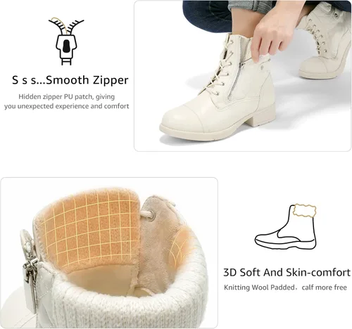 Miniatura 13 de STQ Botas de combate con cordones para mujer