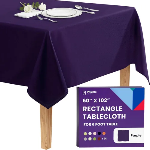 Miniatura 72 de Gee Di Moda - Mantel rectangular de 60 x 84 pulgadas – Mantel rectangular de poliéster lavable para mesa de 5 pies