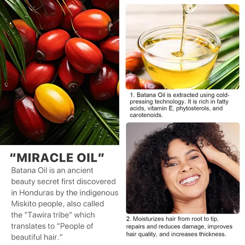 Miniatura 3 de Aceite de Batana para el Crecimiento del Cabello, 100% Puro - Aceite Orgánico Dr. Sebi de Batana de Honduras, Previene la Caída del Cabello, Elimina