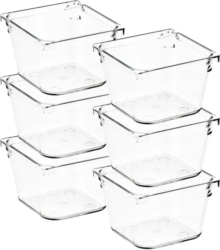 Miniatura 18 de Paquete de 4 organizadores de cajones, contenedores de almacenamiento de acrílico transparente de 6 x 9 pulgadas con almohadillas antideslizantes