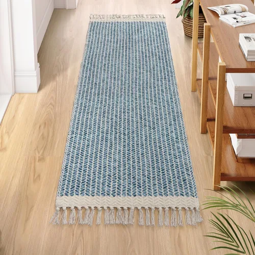 Miniatura 31 de Lahome Alfombras de baño bohemias, alfombra pequeña de 2 x 3 pies, alfombra ligera para entrada, alfombra de algodón tejida con borlas, alfombra