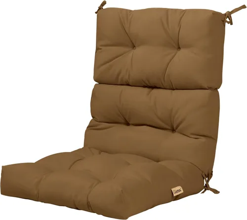 Miniatura 16 de Giantex - Cojín para silla de patio exterior, 5 pulgadas, para respaldo alto con 4 lazos de cuerda, cojín para columpio de patio, silla con asiento