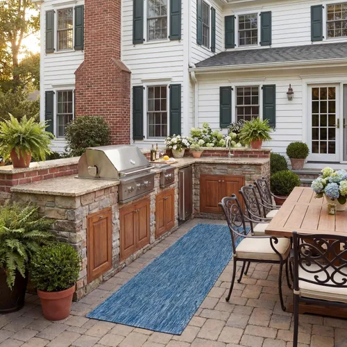 Miniatura 42 de SAFAVIEH Courtyard Collection CY8520 - Alfombra decorativa sólida para interiores y exteriores, impermeable, fácil limpieza, 2 x 3 pies 7 pulgadas