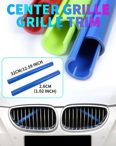 Miniatura 4 de Molduras de rejilla para BMW Serie 2 5 6 7 X1 X2, M-Performance V Brace Wrap Covers para BMW F10 F11 F45 F12 F13 F01 F02 F48 (F10 F48, azul)