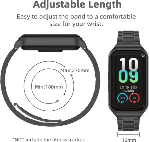 Miniatura 6 de Correa de repuesto de metal para Amazfit Band 7, compatible con Amazfit 7 Fitness Tracker