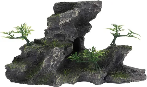 Miniatura 7 de Zerodis Adornos de acuario para acuario, vista de montaña, adorno de piedra, resina de simulación, rocalla, musgo, cueva, paisaje, artificial