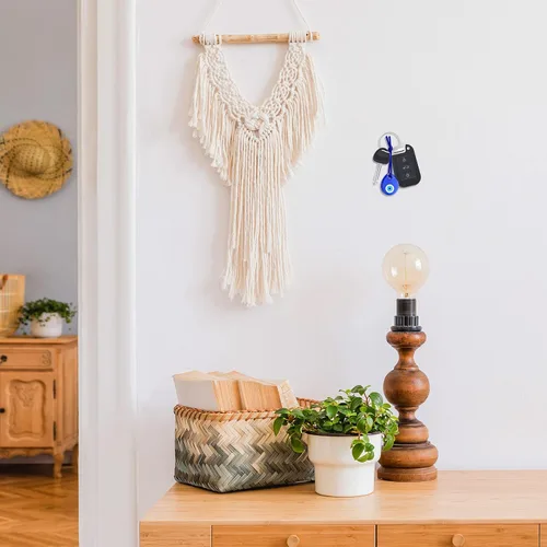 Miniatura 6 de 20 piezas de cuentas turcas azules con ojo malvado, dijes colgantes, cuentas de vidrio para manualidades, adorno de pared con cuerdas