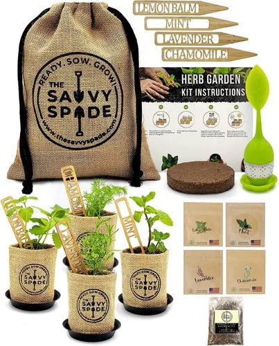 Miniatura 9 de Kit de jardín de hierbas de cóctel para interiores – Cultiva tu propio kit de cóctel con máquina de bolas de hielo y semillas de lavanda sin OMG