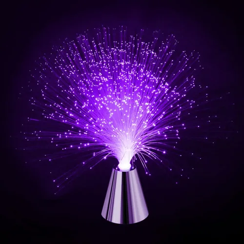 Miniatura 3 de Lámpara sensorial de fibra óptica – LED que cambia de color con base de cono – Luces de fibra óptica con batería – Luz nocturna calmante