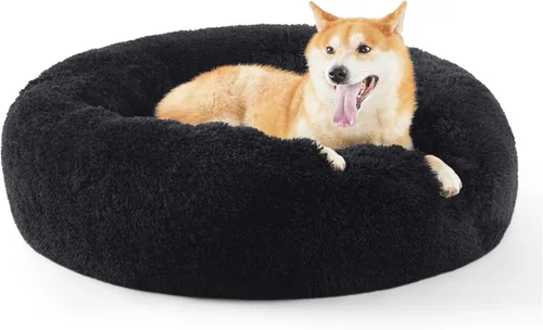Miniatura 26 de Bedsure - Cama relajante para perro mediano, lavable, tipo dona, cama para gato, antideslizante, redonda, afelpada, mullida, de piel sintética