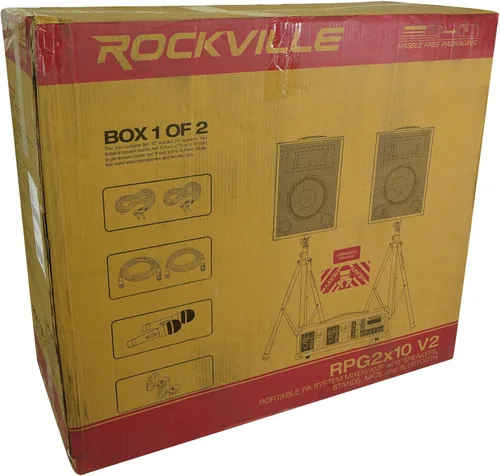 Miniatura 6 de Rockville - Paquete de Sistema PA Mezclador/Amplificador + Altavoces de 10 Pulgadas + Soportes + Micrófonos + Bluetooth, (RPG2X10)