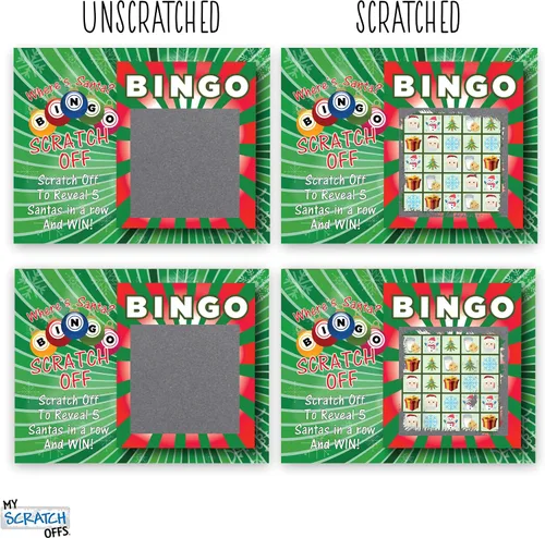 Miniatura 3 de My Scratch Offs Paquete de 26 tarjetas de juego para rascar, 3 x 4 pulgadas, divertidos recuerdos de fiesta de Navidad para adultos, familias