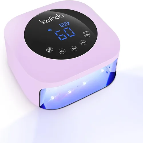 Miniatura 10 de Lavinda Lámpara de uñas LED UV de 54 W, luz de uñas de gel inalámbrica, lámpara UV recargable para uñas, secador de uñas LED profesional con rosado