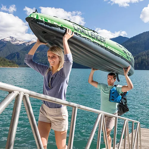 Miniatura 6 de Serie de Kayaks Inflables Intex Challenger: Incluye remos Deluxe de 86 pulgadas y bomba de alto rendimiento – PVC SuperStrong – Asiento ajustable