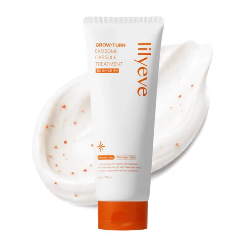 lilyeve GROWTURN - Tratamiento para el crecimiento del cabello alimentado por cápsulas de escualano, proteínas y exosomas, sin sulfato y silicona,