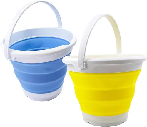 Miniatura 17 de SAMMART Cubo de plástico plegable de 5.5 L (1.4 galones), bañera redonda plegable, cubo de agua portátil para pesca, maceta de agua para exteriores