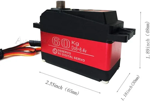 Miniatura 4 de 132.3 lbs Digital Servo 8.4V Engranaje De Acero Inoxidable De Alto Voltaje Gran Torque De Alta Velocidad Impermeable 1/5 Baja Servos - 180 Grados