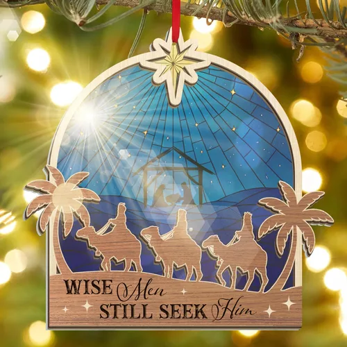 Miniatura 13 de FLAGWIX Regalos Cristianos de Navidad para Mujeres Fe - Adornos Acrílicos 2025 para Decoraciones de Árbol - Adorno de Cruz de Navidad, Regalos